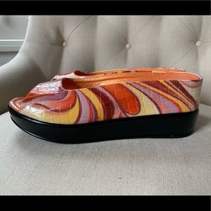 Summery fun Helen’s Hearts Slide Wedge Sandal.
